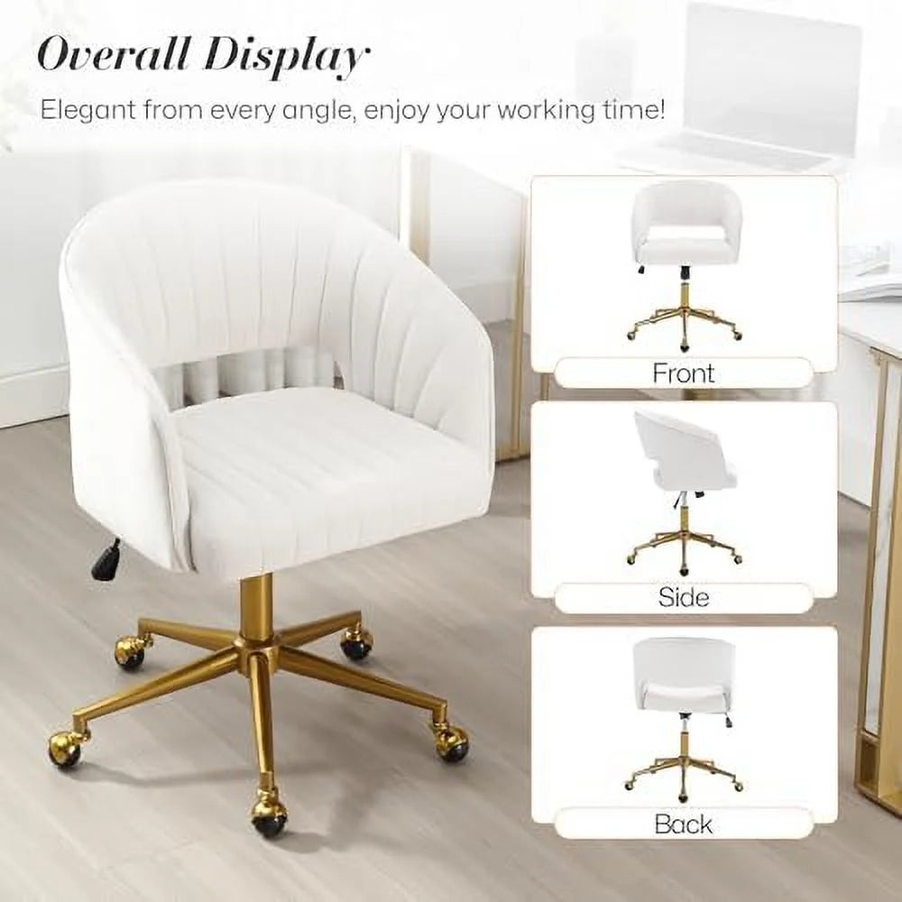 Velvet Height Adjustable Swivel Desk Chair I304435