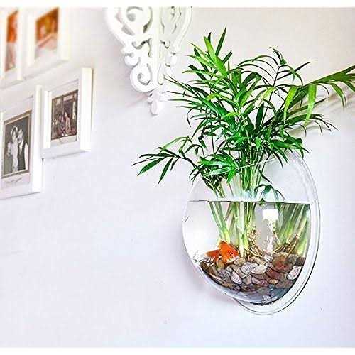Wall-Hanging Acrylic Fish Bowl Plant Pot 1 Gallon Fish Tank J4232