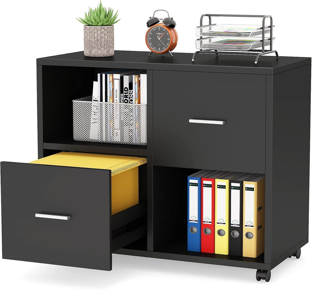 2 Drawer Wood File Cabinet with Wheels M478203