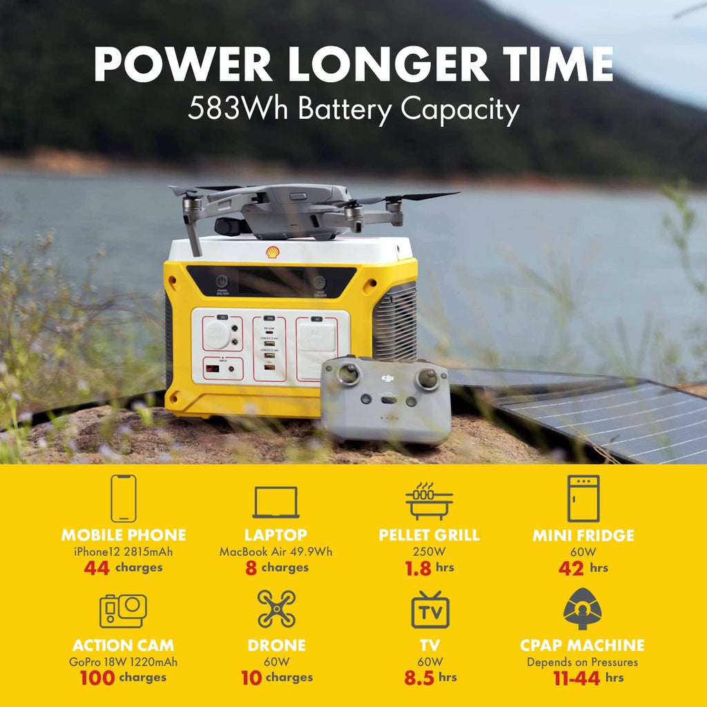 Portable Power Station 500W 583Wh Lithium Battery Solar Generator with 110V AC Outlet S262