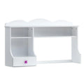 White Wooden Hutch with Two Shelves & Three Drawers O158