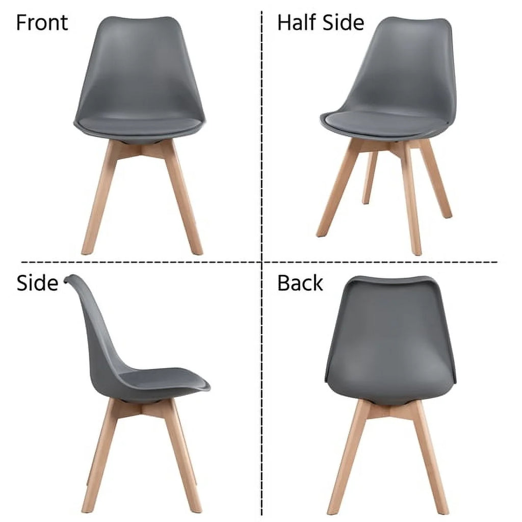 Gray Set of 4 Padded Dining Chairs G766