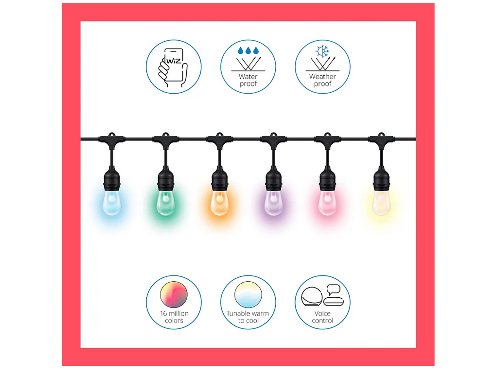 48ft Outdoor WiFi Color String Lights L6146