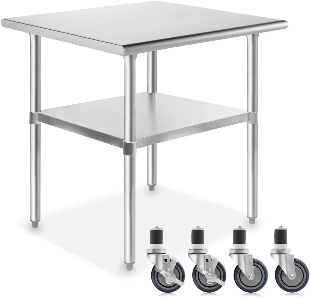 Stainless Steel Commercial Work Table with 4 Casters 48 in. x 24 in. D1135