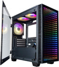 Micro ATX Gaming Desktop Case with Tempered Glass Door B484354