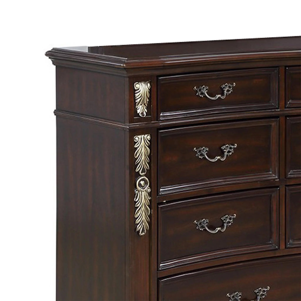 Brown 11 Drawer Wooden Dresser K415