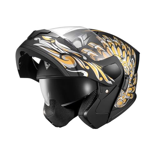 Motorcycle Dual Visor Flip up Modular Full Face Helmet L697000