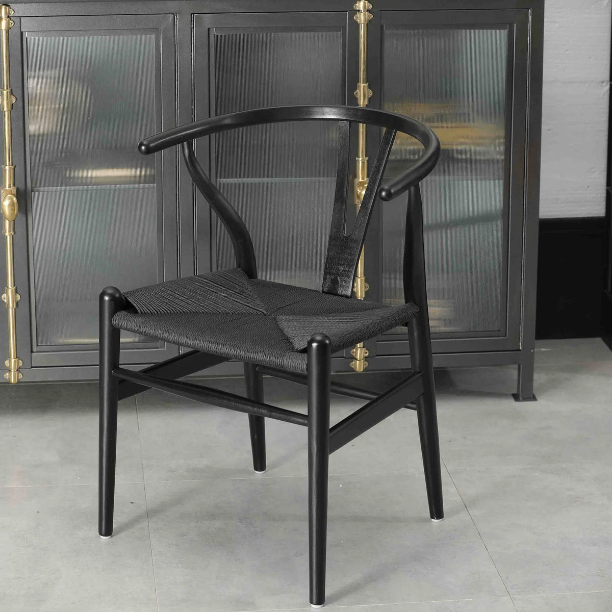 Solid Wood Dining Chair Set of 2 Black J38165