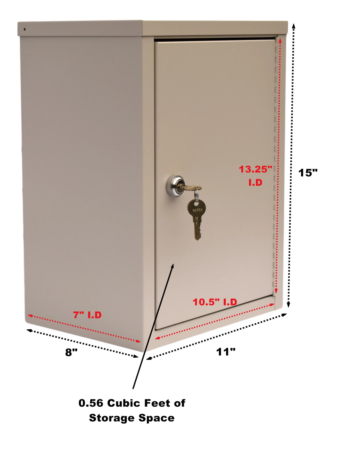 Beige Painted Steel Double Door Narcotic Cabinet F5697