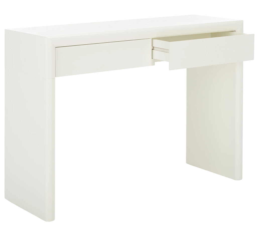 Ivory Wood Console Table with Drawer X439