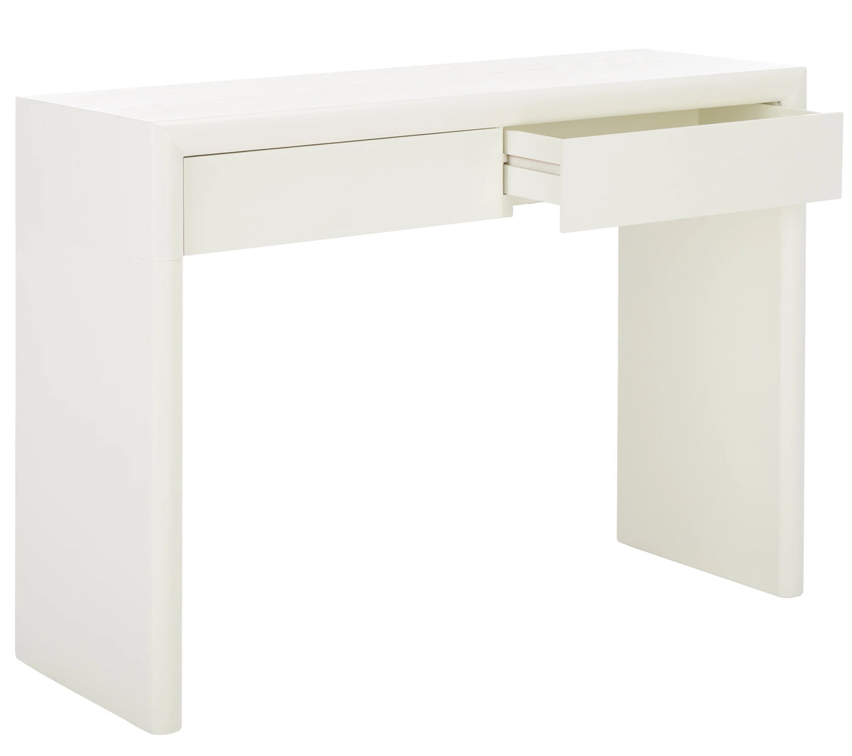 Ivory Wood Console Table with Drawer X439