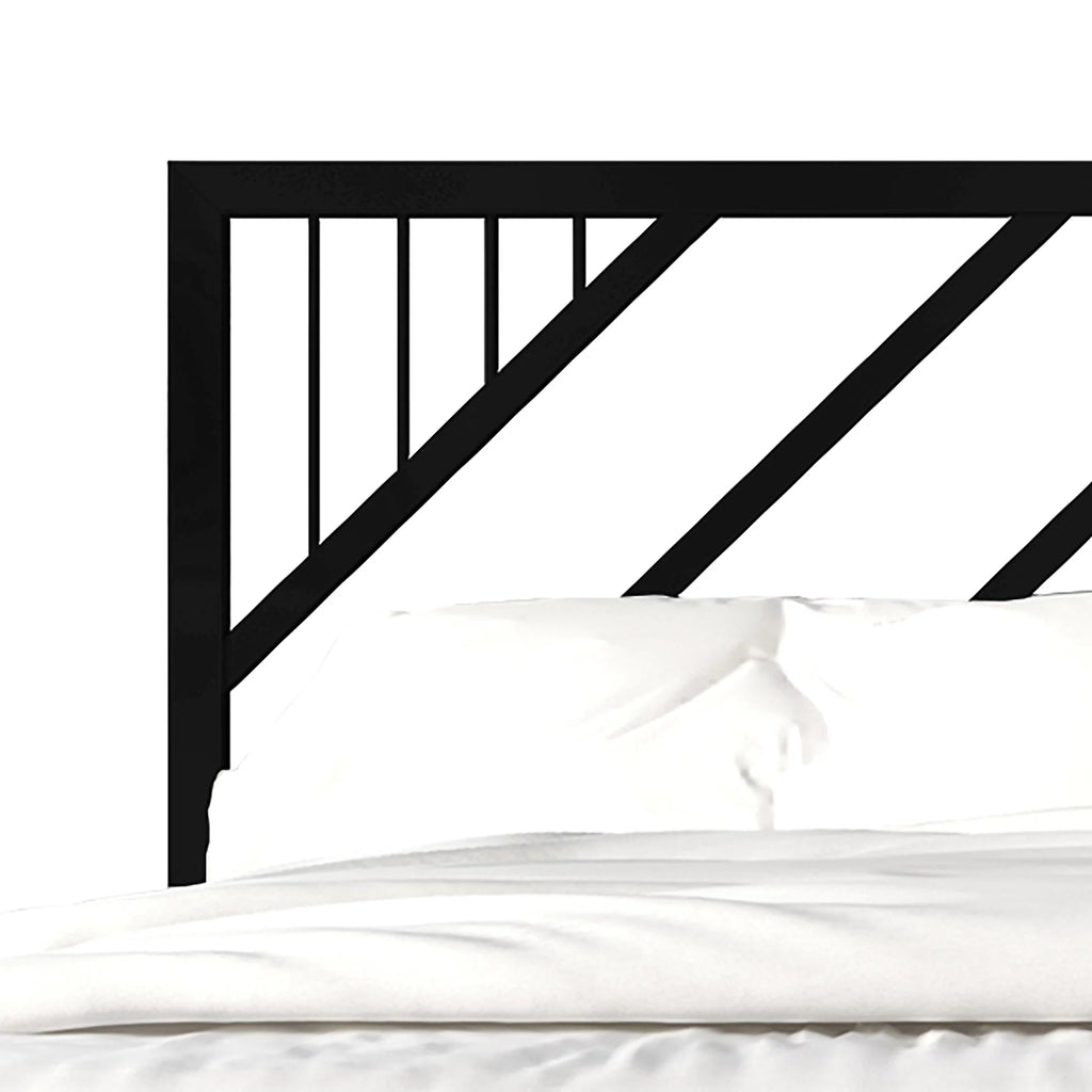 Black Full Size Metal Platform Bed L585