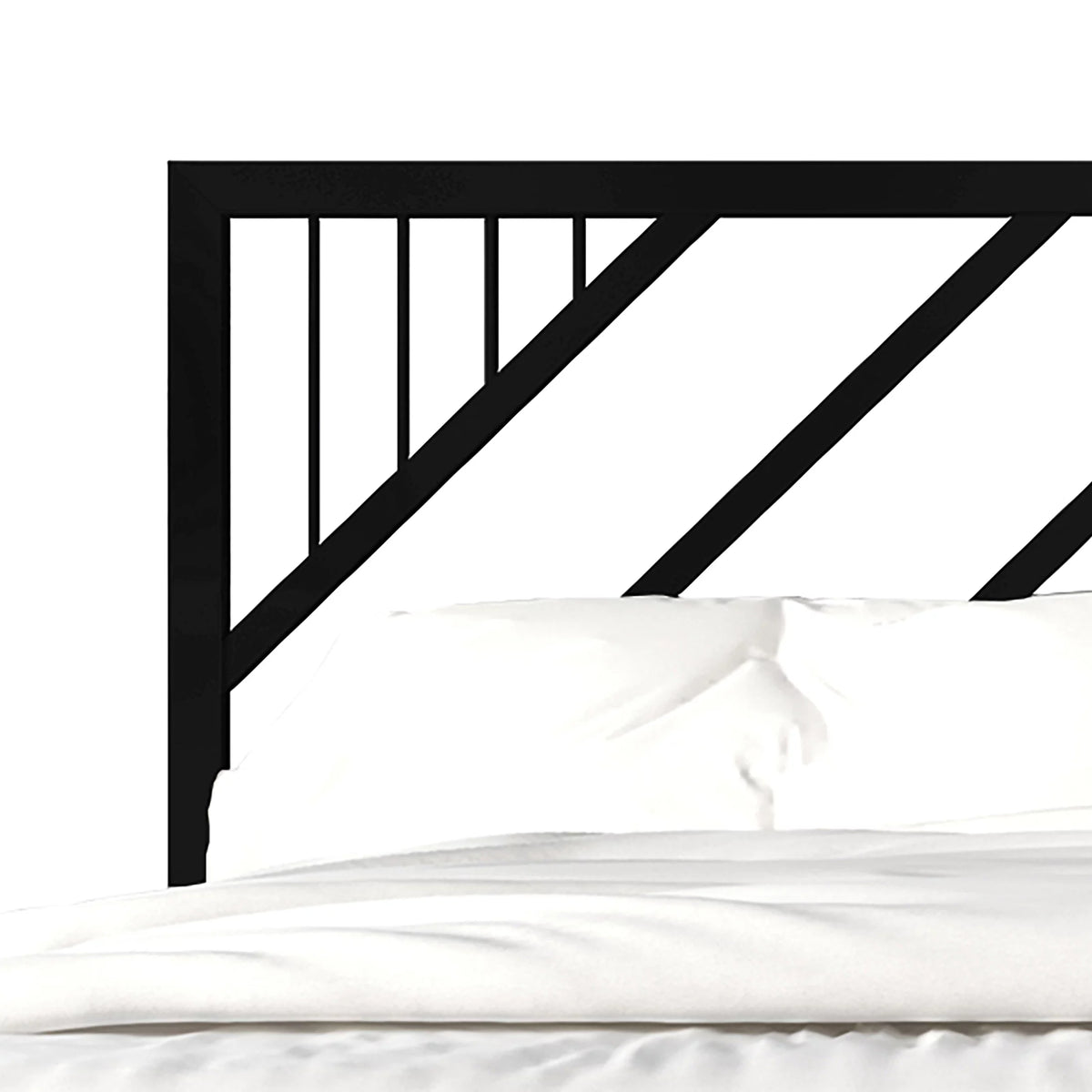 Black Full Size Metal Platform Bed L585