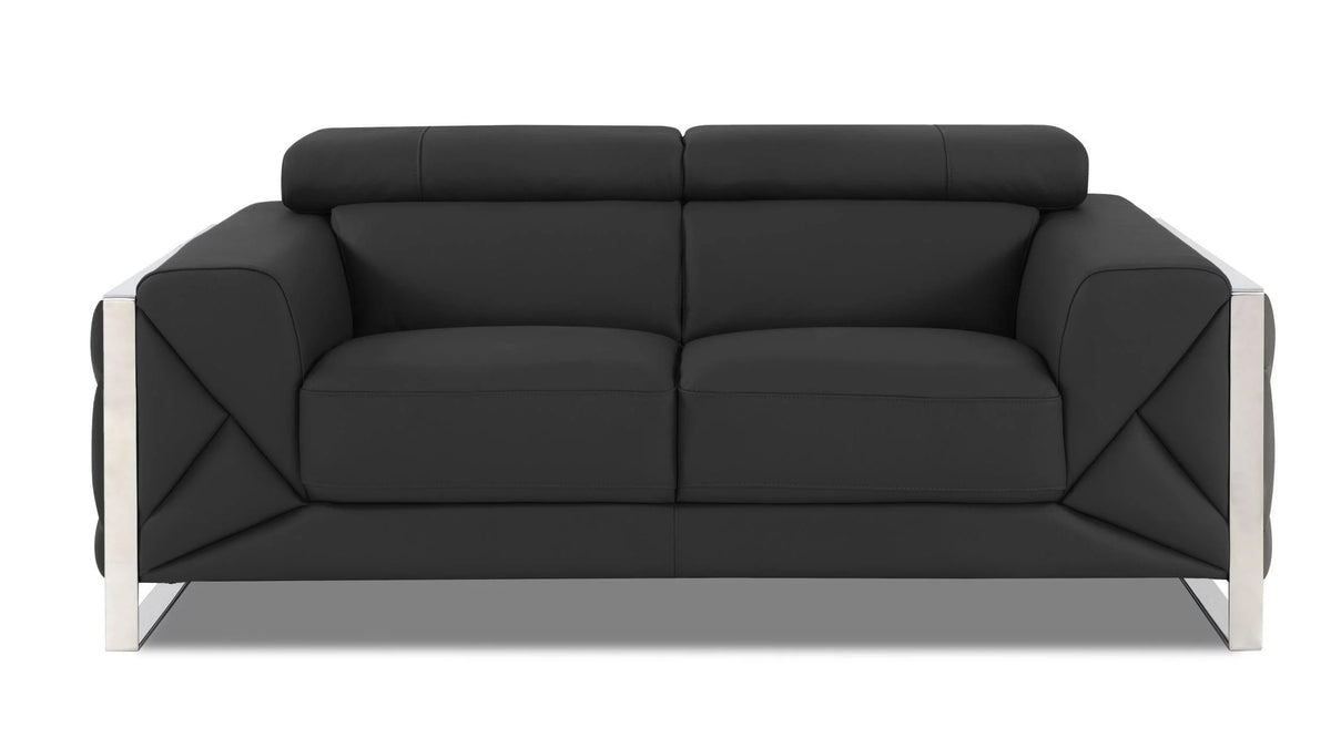 Dark Gray Genuine Italian Leather 3 Pcs Sofa Set D548714