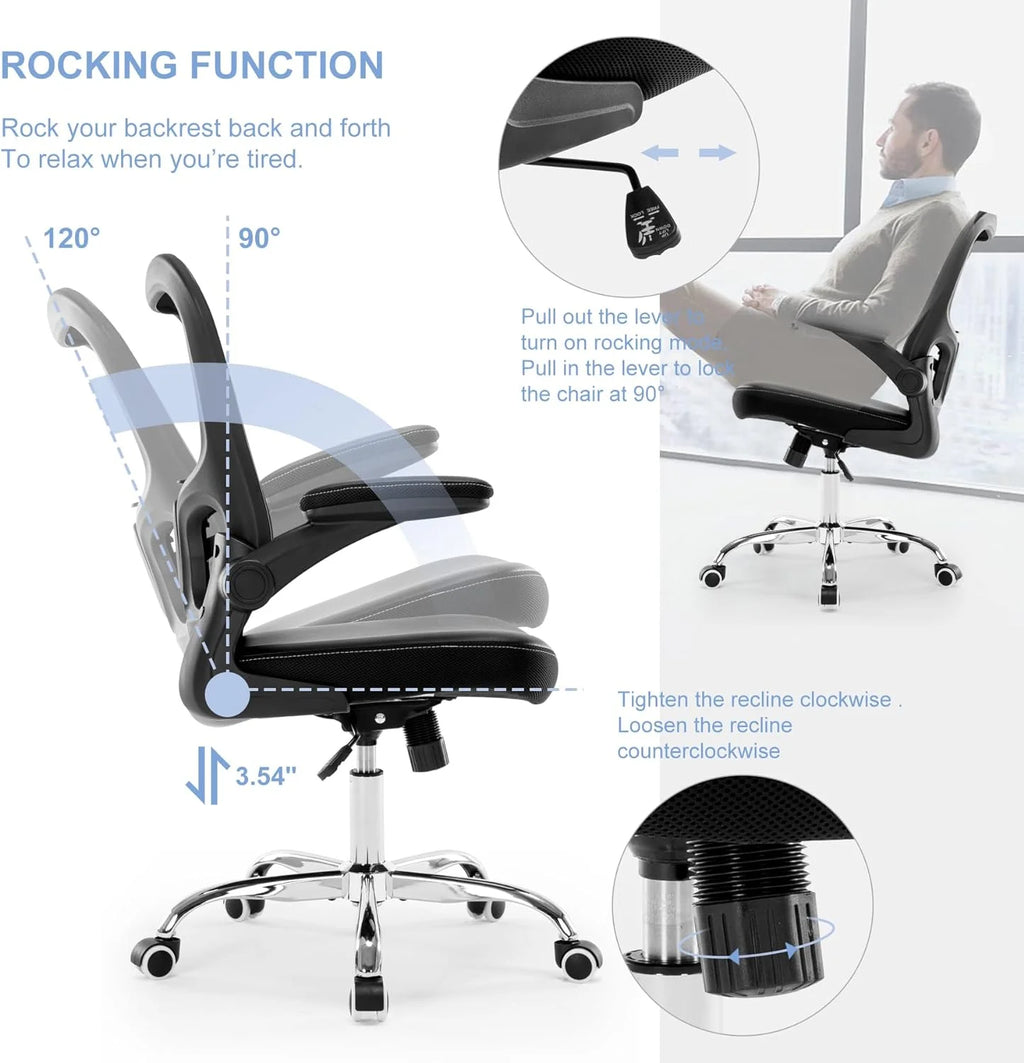 Black Mesh Ergonomic Office Chair with Armrests L35229