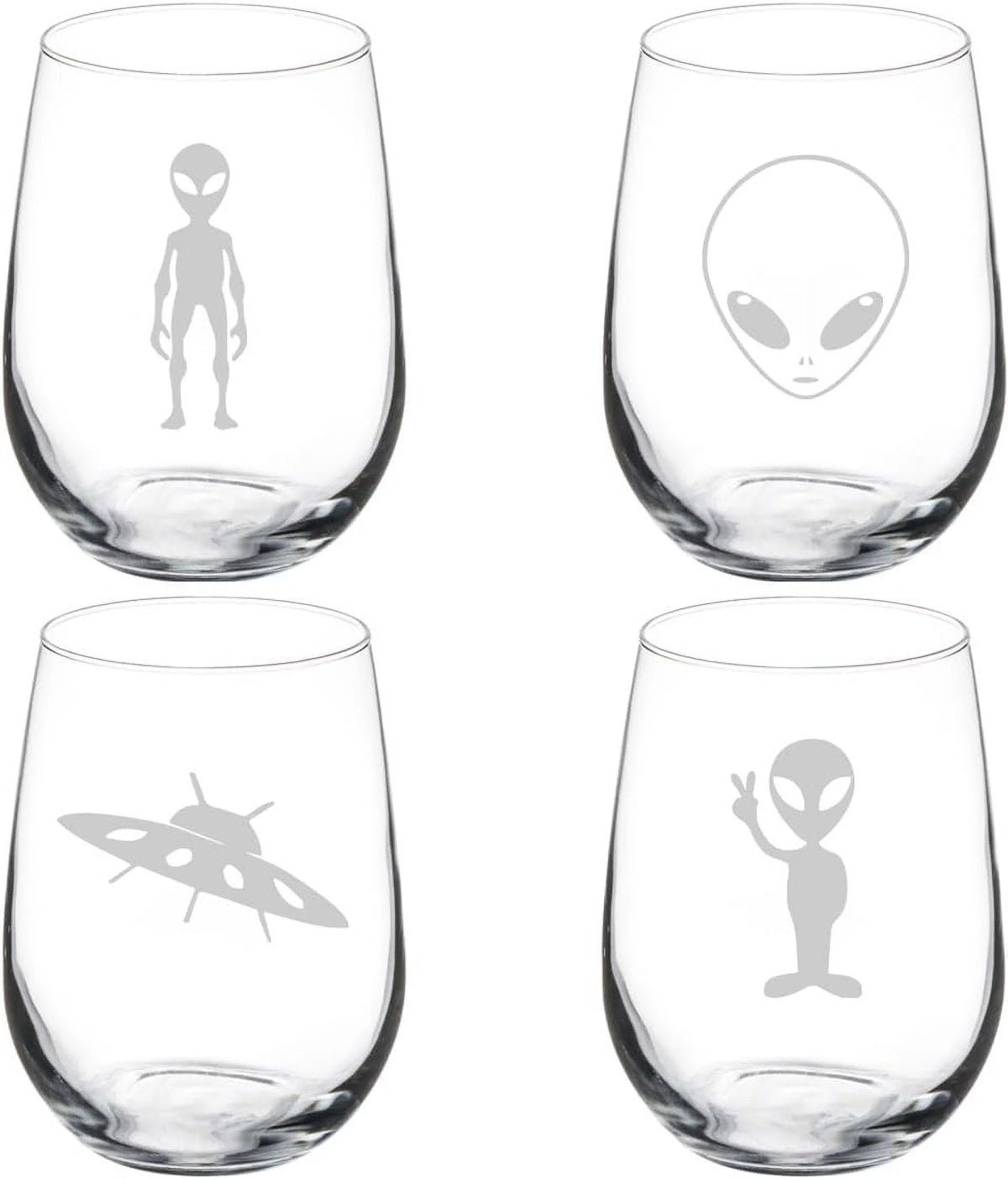 Set Of 4 Stemless Wine Glass 17 Oz O3570
