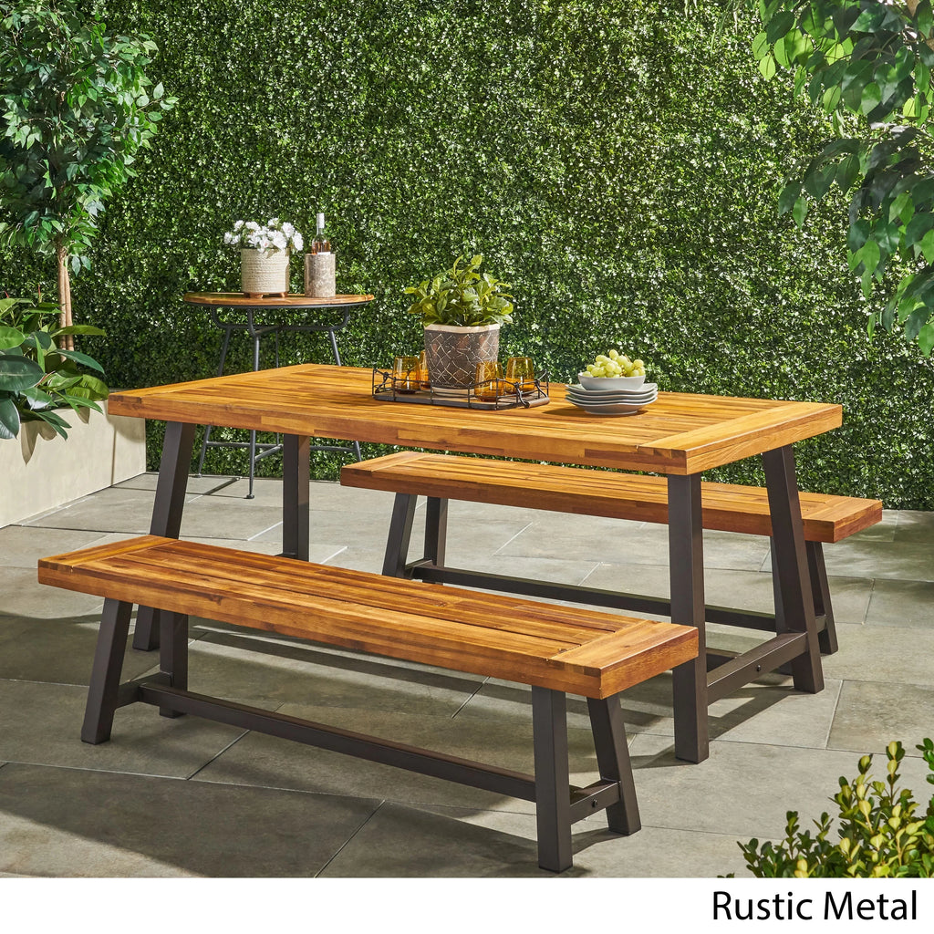 4 Seat Acacia Picnic Dining Set O2442