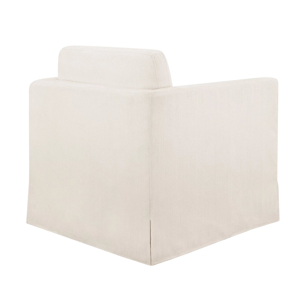 Cream Slipcover Swivel Chair Y532253