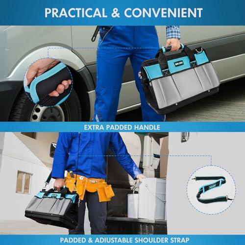 16 Inch Heavy Duty Tool Bag Organizer with Adjustable Strap S432986