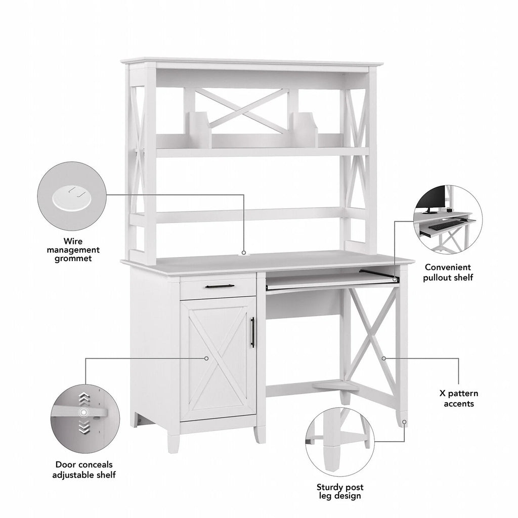 Small Computer Desk With Hutch L4505