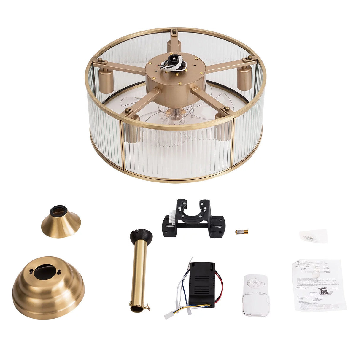 18inch Caged Ceiling Fan Light with Remote Control V512639
