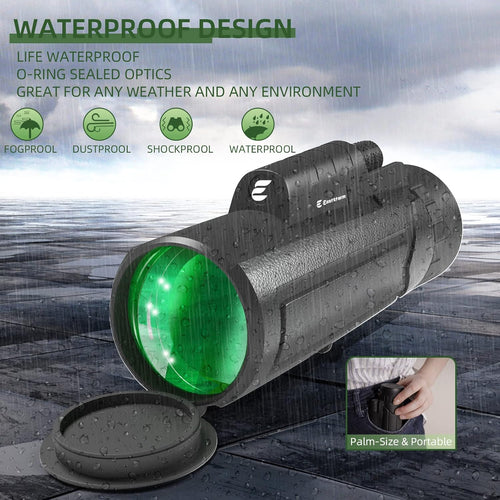 12X50 Waterproof Monocular Telescope with Phone Holder & Tripod N40961