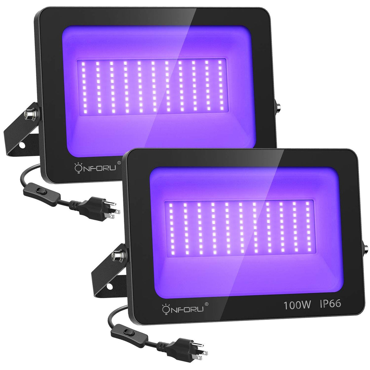 2 Pack 100W LED Black Light IP66 Waterproof Q822