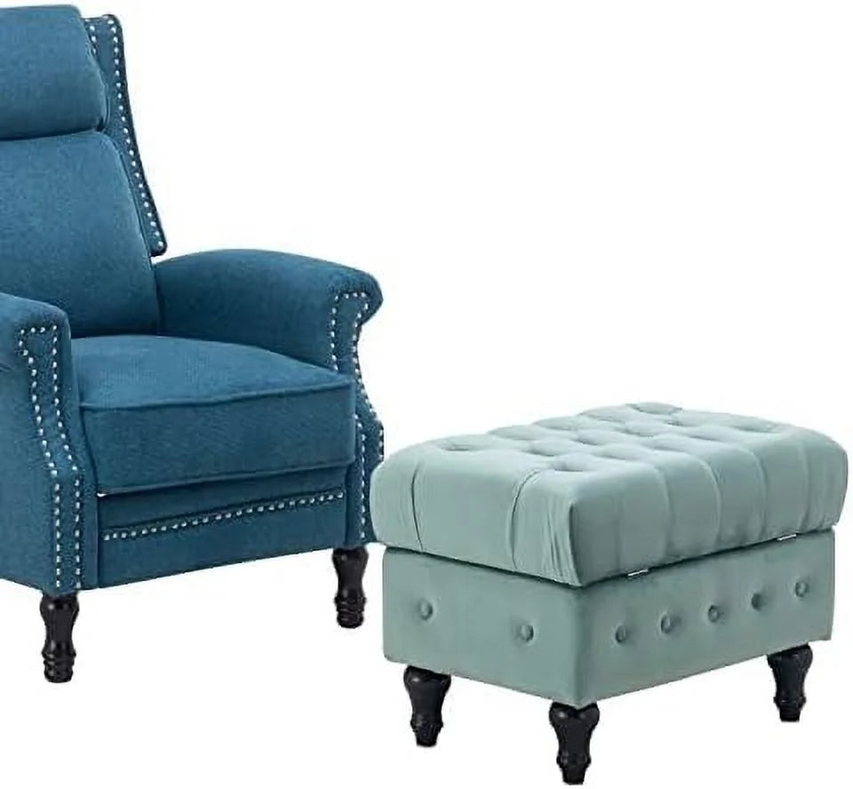 Rectangular Velvet Tufted Ottoman T389