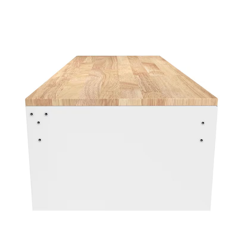 46 in. Gloss White Mobile Workbench Cabinet Y503