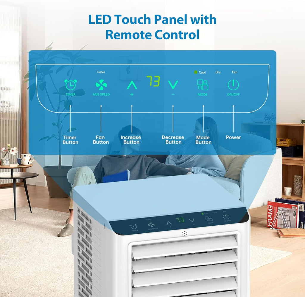 Portable 8000 Btus 3-in-1 Air Conditioner with Exhaust Hose & Window Kit O9628