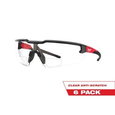 Bifocal Safety Glasses +1.50 Clear Anti-Scratch 6-Pack A352680
