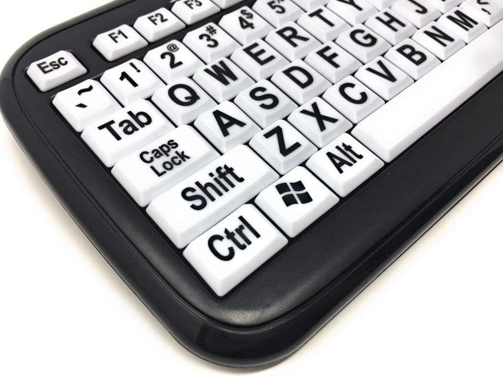 Wired USB Keyboard with Black Characters on White Keys Pack of 2 D534668
