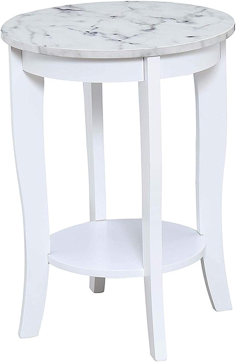White Round End Table H4455