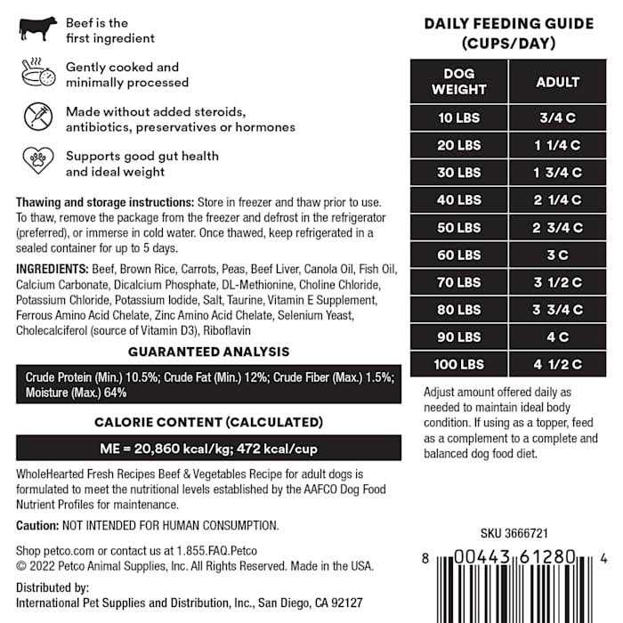 Frozen Beef Recipe Dog Food A3088