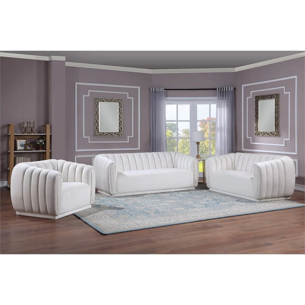 Cream Velvet Wood Sofa V20012