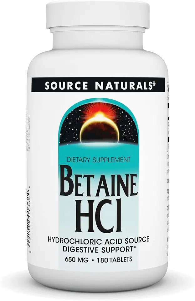 Betaine HCl Hydrochloric Acid 650 mg 180 Tablets X93022