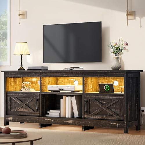 Black TV Stand with Storage Cabinets R449918