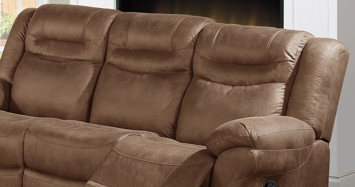 Dark Brown Leatherette Motion Sofa Loveseat 2pcs A975182