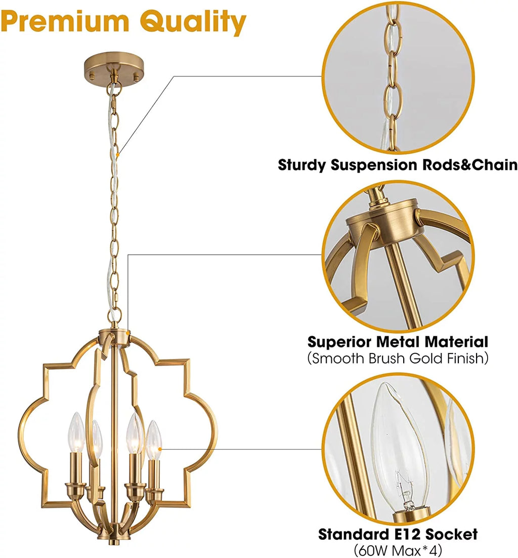 Gold 4 Light Chandelier Z880