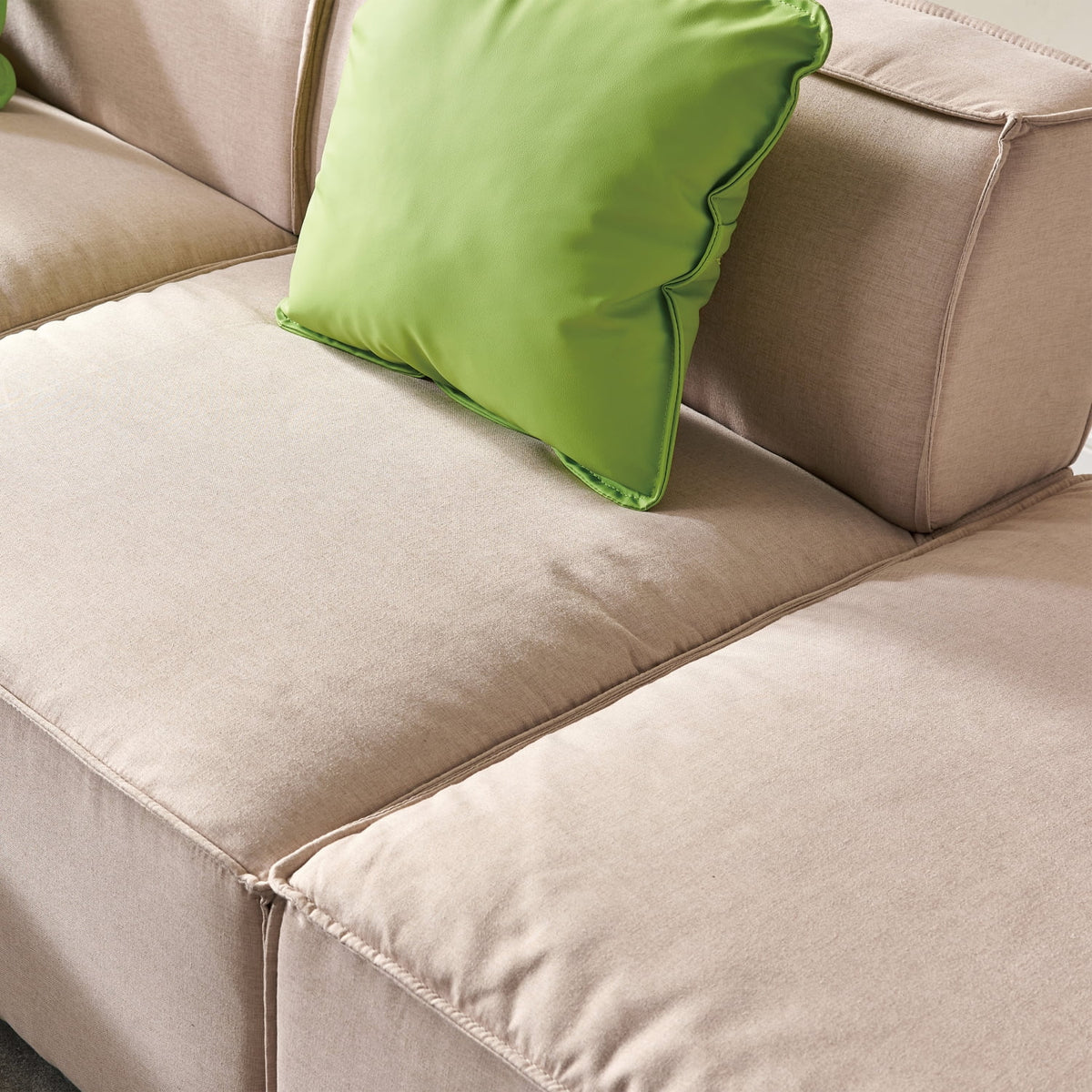 Beige 4 Seat Modular Fabric Sofa I564