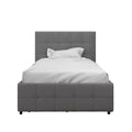 Gray Linen Tufted Upholstered Storage Bed Frame C629