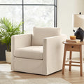 Cream Slipcover Swivel Chair Y532253