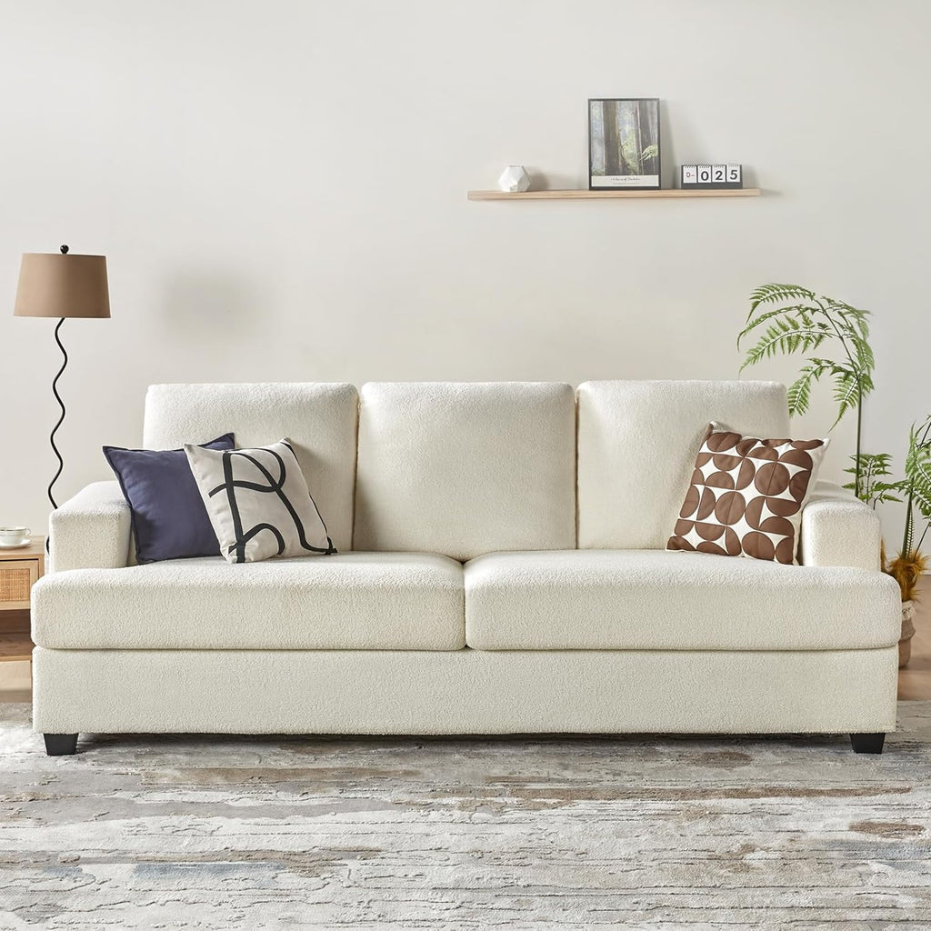 Beige Chenille 3 Seater Sofa B3729