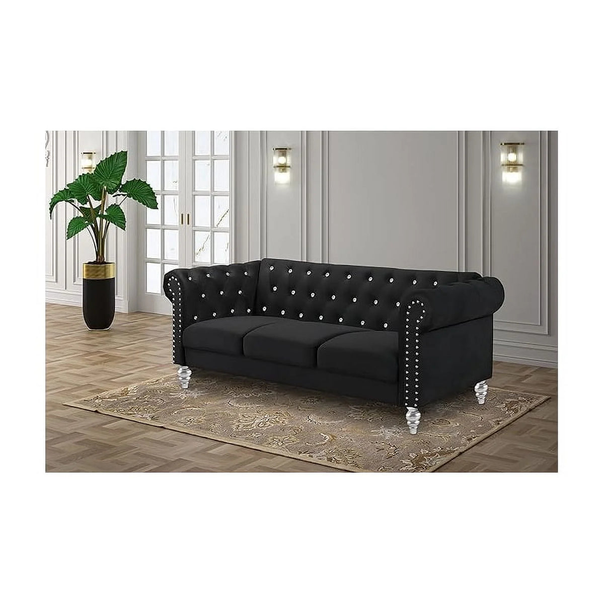 Black Velvet Sofa B124484