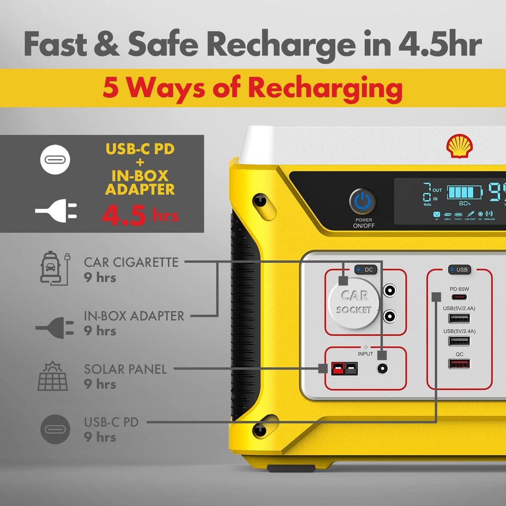 Portable Power Station 500W 583Wh Lithium Battery Solar Generator with 110V AC Outlet S262