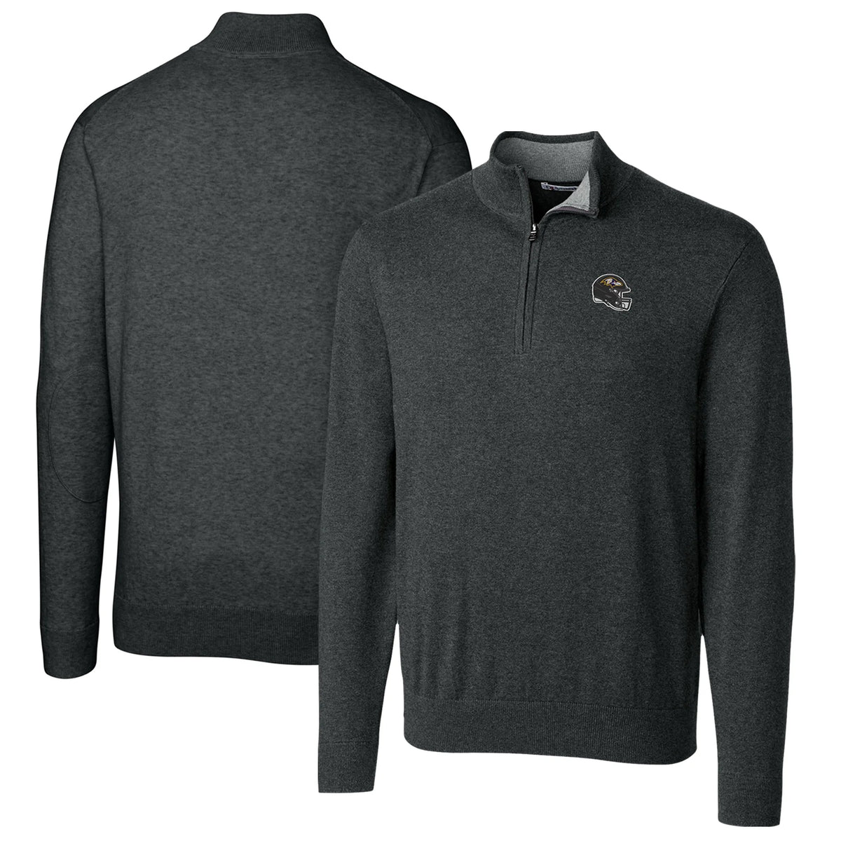 Charcoal Tri-Blend Quarter-Zip Pullover Sweater V29999