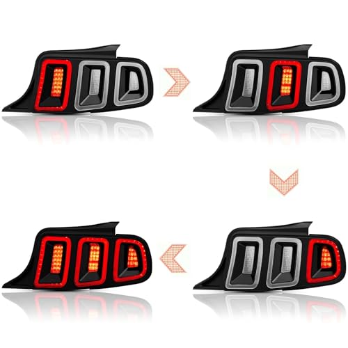 LED Tail Lights Assembly with Sequential Signal Light, Black Housing Clear Lens H960