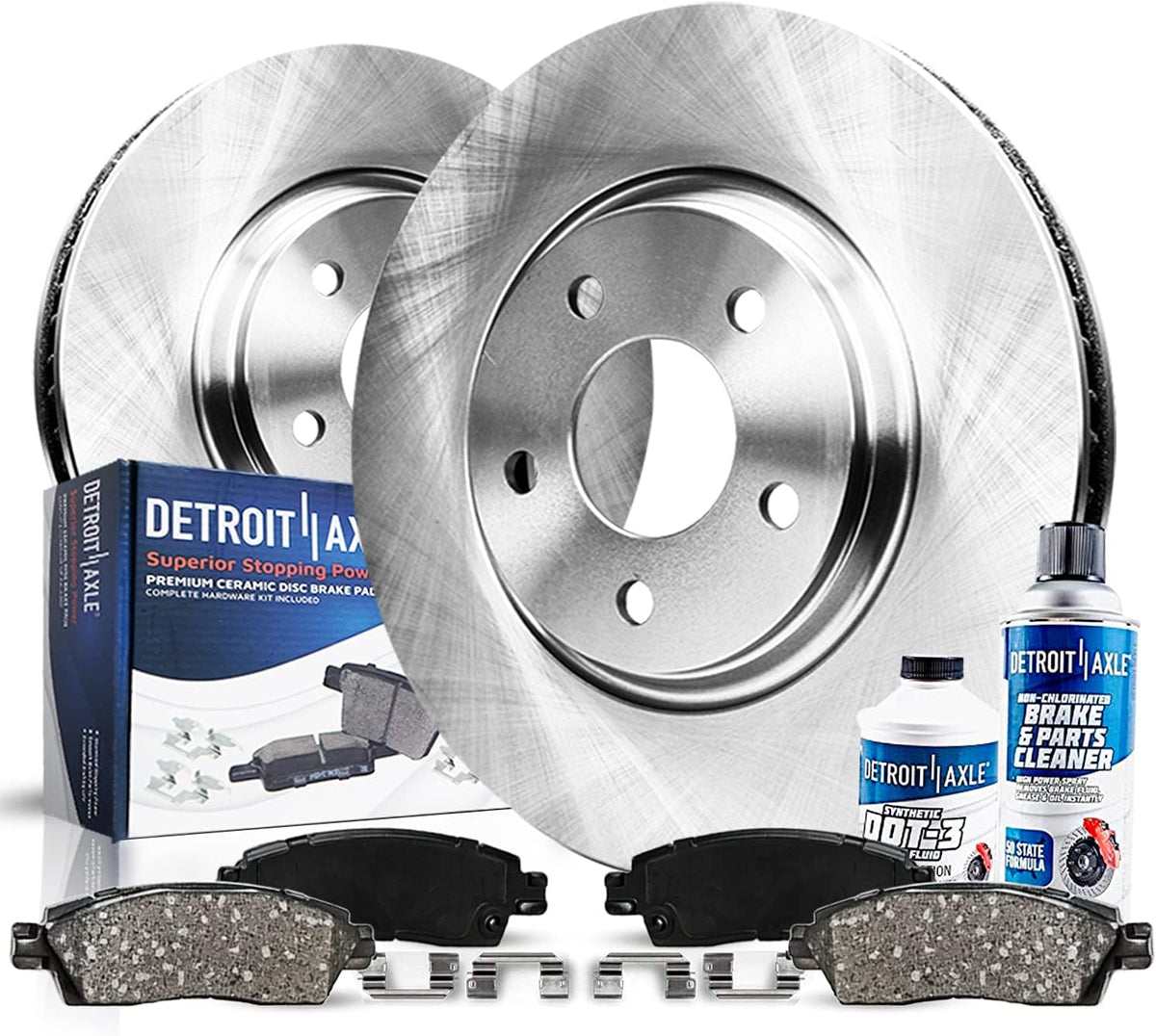 Front Disc Brake Rotors with Ceramic Brake Pads 6pc Set A281