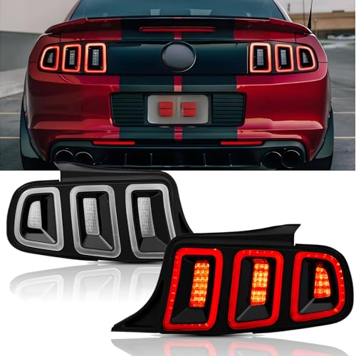 LED Tail Lights Assembly with Sequential Signal Light, Black Housing Clear Lens H960