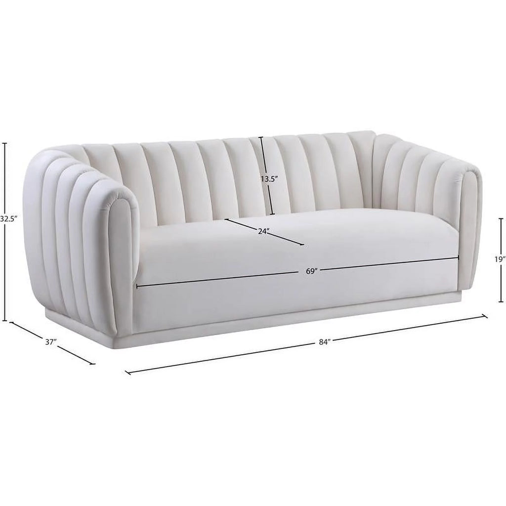 Cream Velvet Wood Sofa V20012